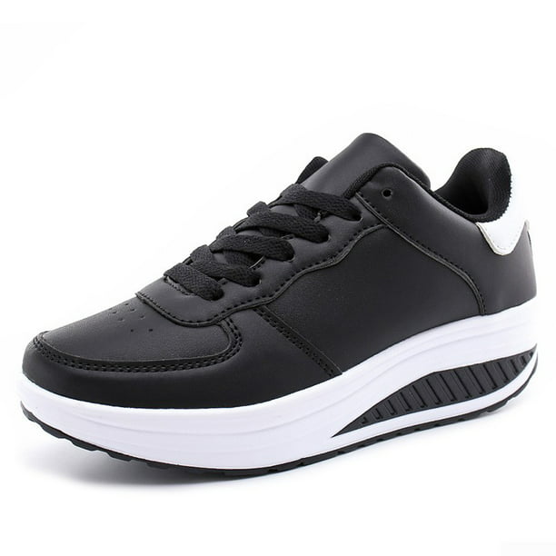 Womens Platform Shoes Shape Ups Toning Fitness Walking Sports Lace-Up Sneakers